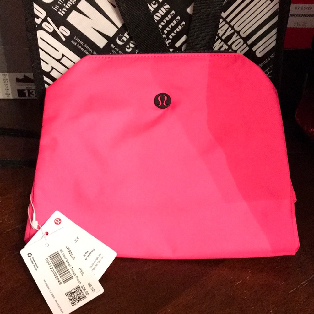 lululemon pink “all your small things” pouch NEW
